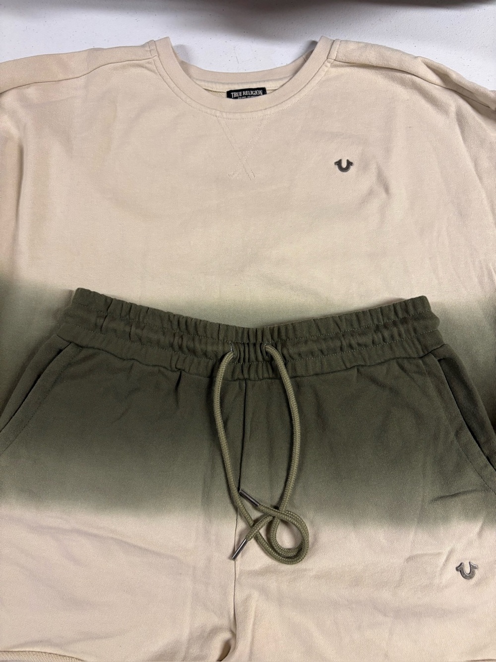 True Religion Gradient Sweatshirt and Shorts Set